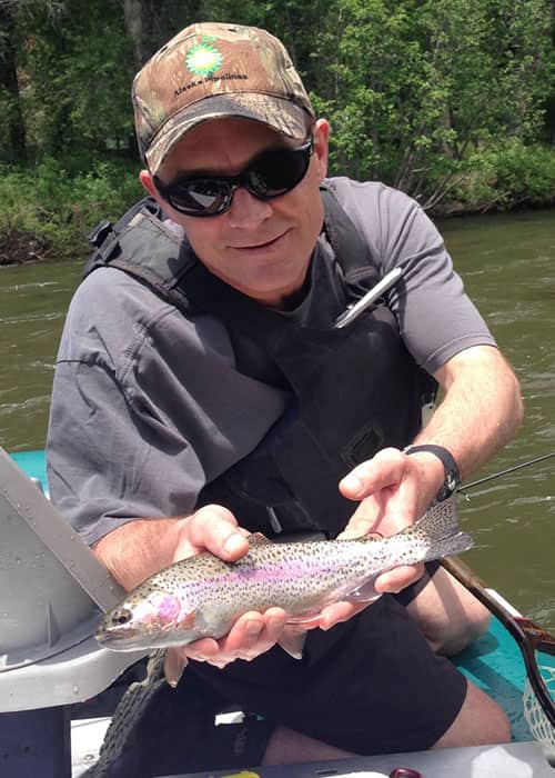 Float Fishing Excellent Rainbow Trout Catch with color on the Gunnison River