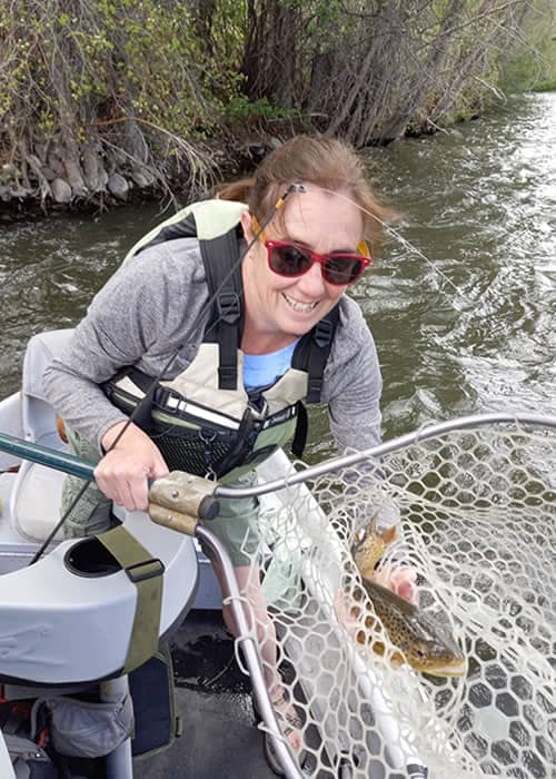 Float Fishing Guest with German Brown on the Gunnison River