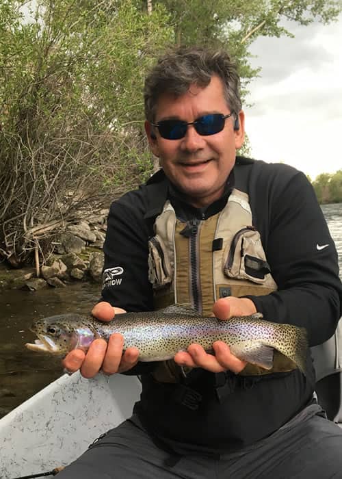 Float Fishing Guest with Rainbow Trout Catch on the Gunnison River