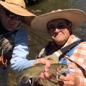 GFR Float Fishing Guest with Trout Catch on the Gunnison River